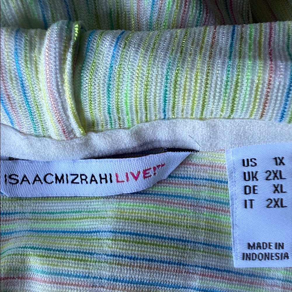 Plus Size Isaac Mizrahi Live! Novelty Knit Relaxed Fit 3/4-Sleeve Pullover - Picture 10 of 11